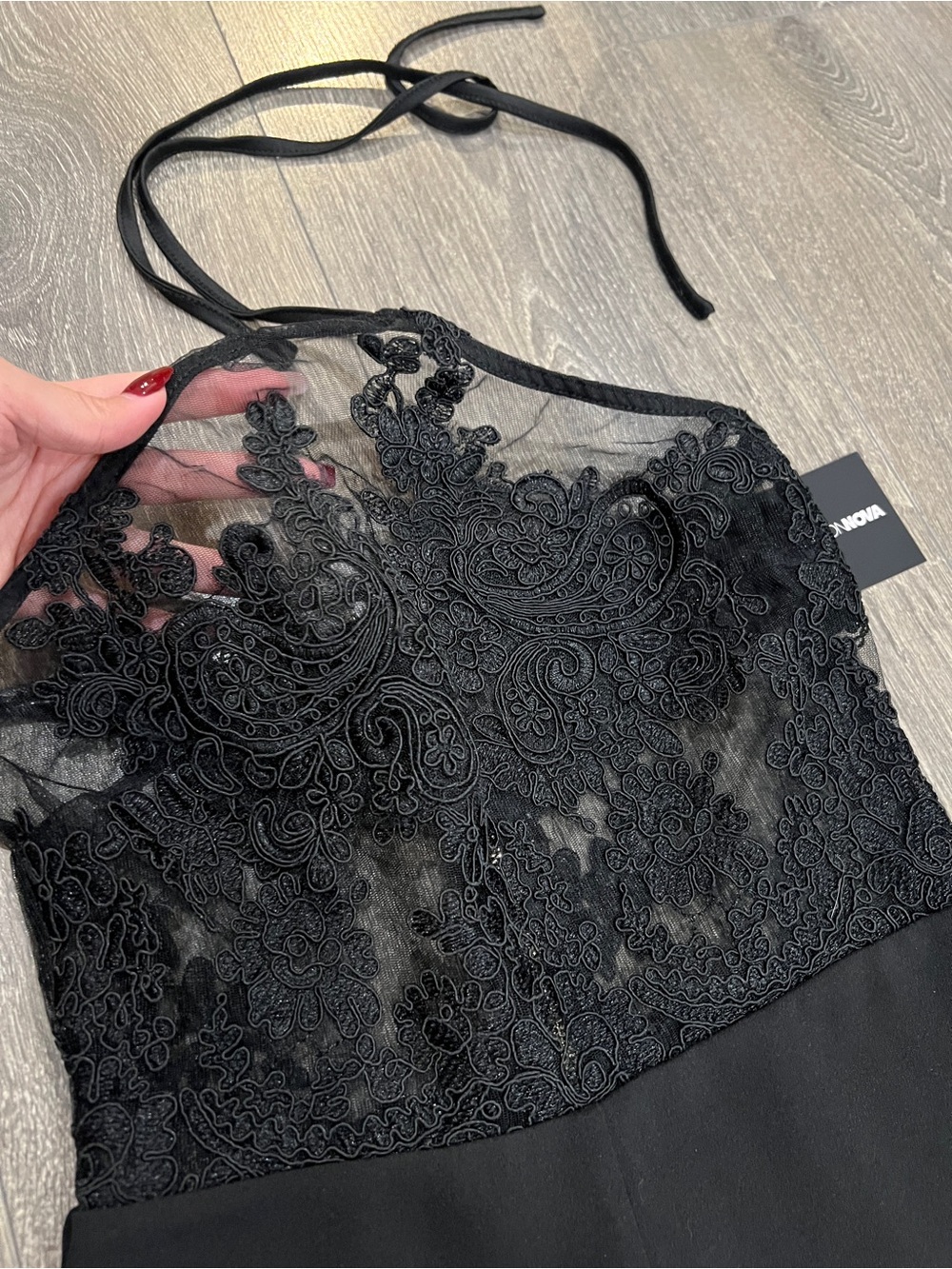 BNWT fashion nova black halter laced top jumpsuit - size XS - Picture 2 of 5